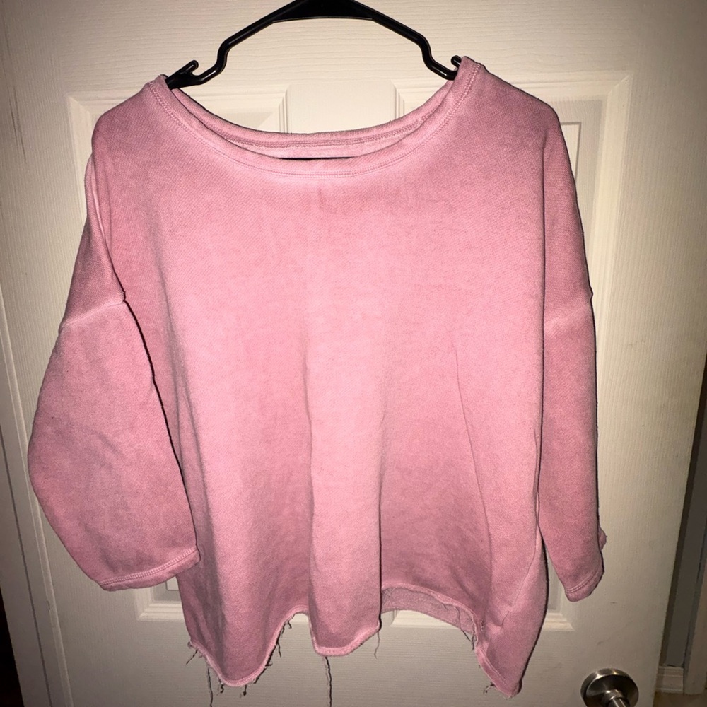 Pink Quarter Sleeve Sweatshirt